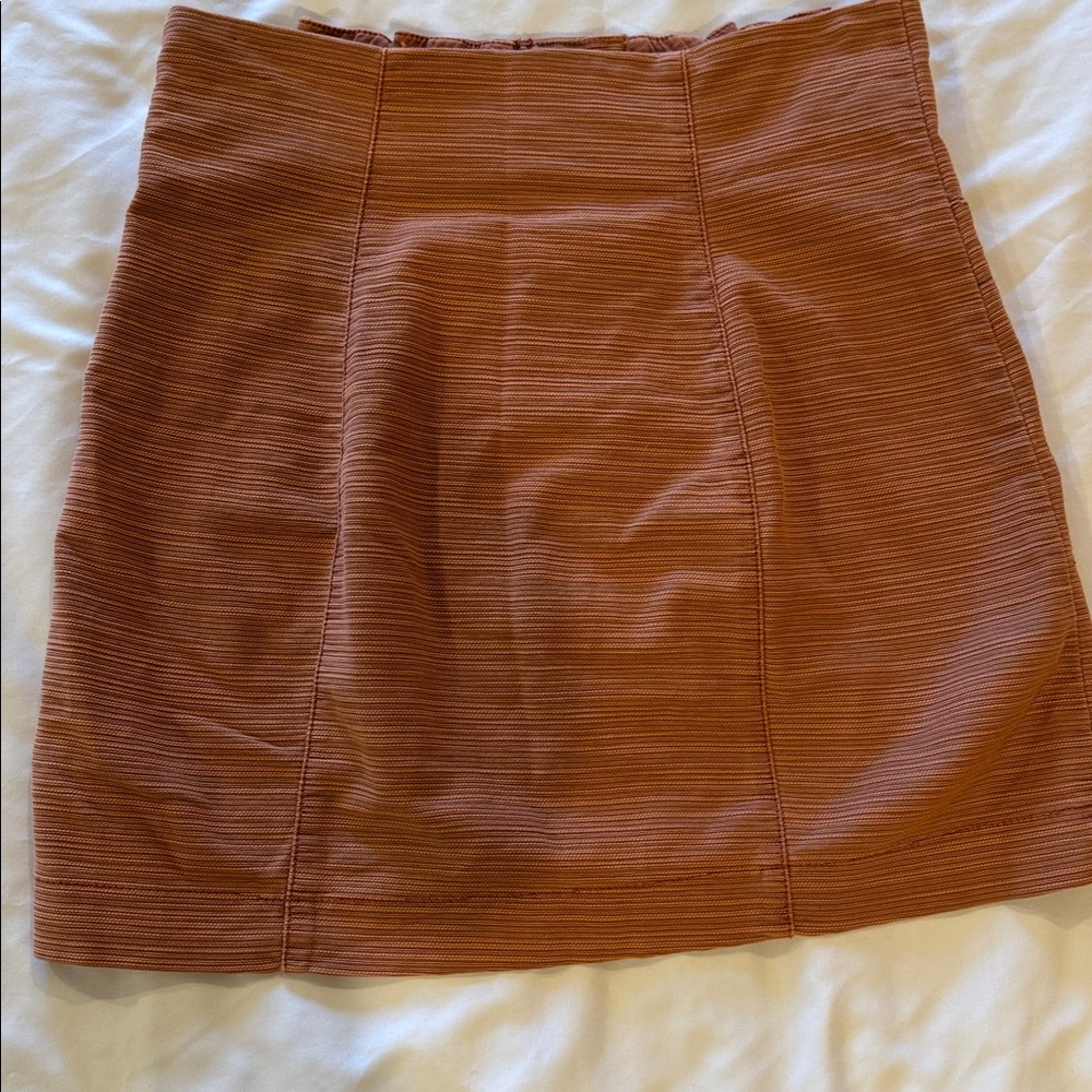 Free People Every Minute Every Hour Terra Cotta Button-Up Mini Skirt 4 - Picture 8 of 8